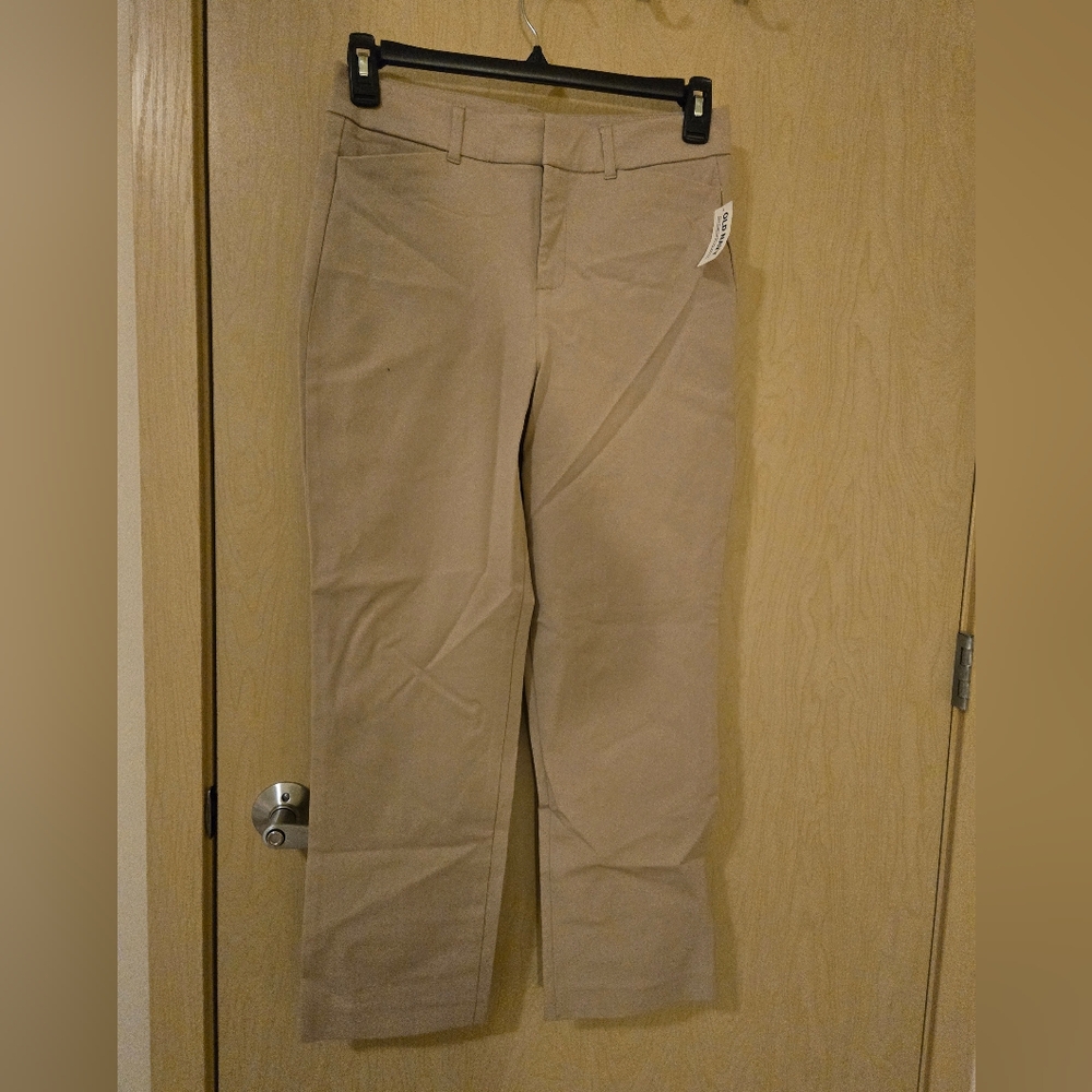 NWT Old Navy High Rise Pixie Pants Khaki (8)
